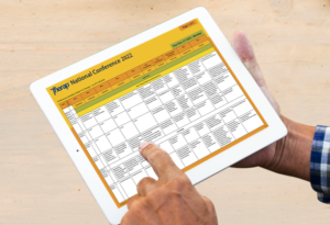 conference schedule on a tablet
