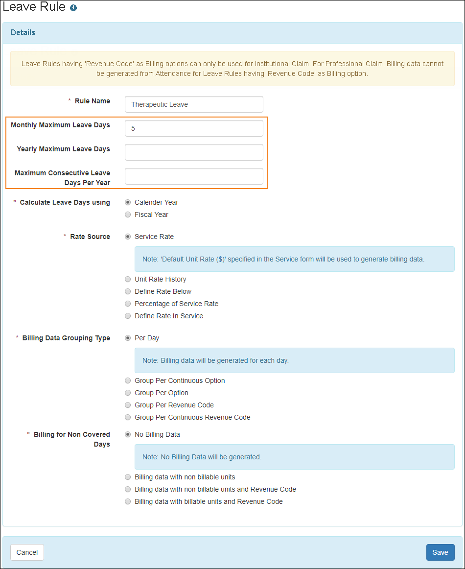 Leave Rule for Attendance