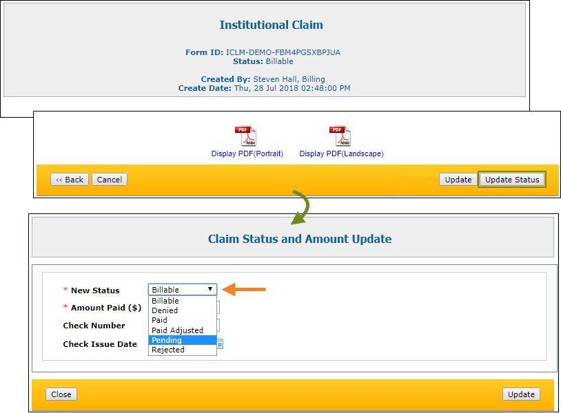 Manually Update Claim Status