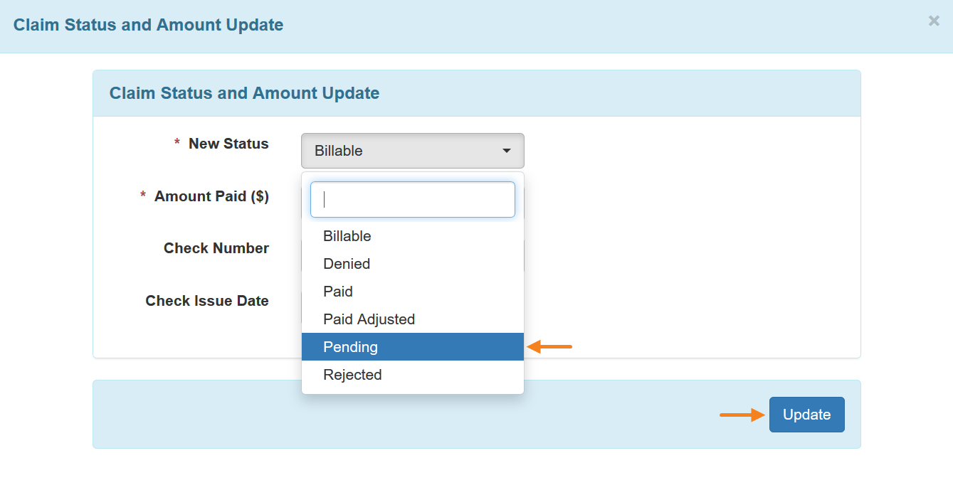 Manually Update Claim Status
