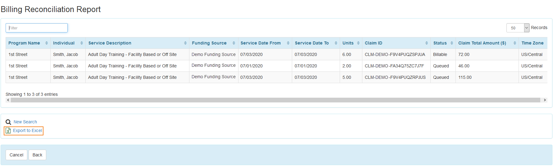 Reconciliation Report