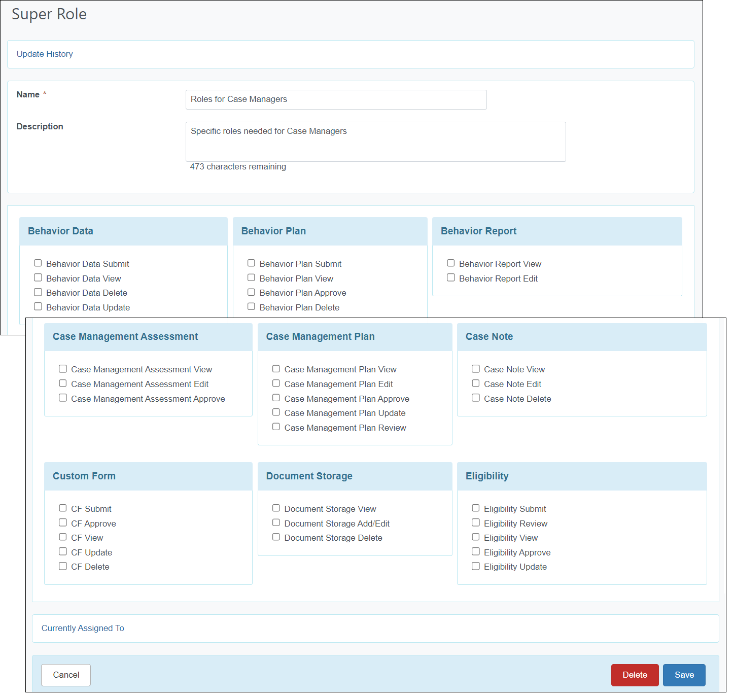 Shareable Super Roles for Case Management Providers