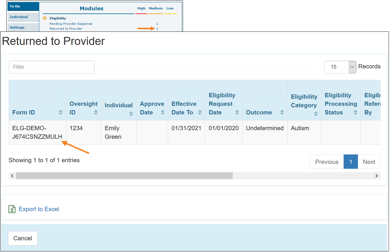 Eligibility for Linked Providers