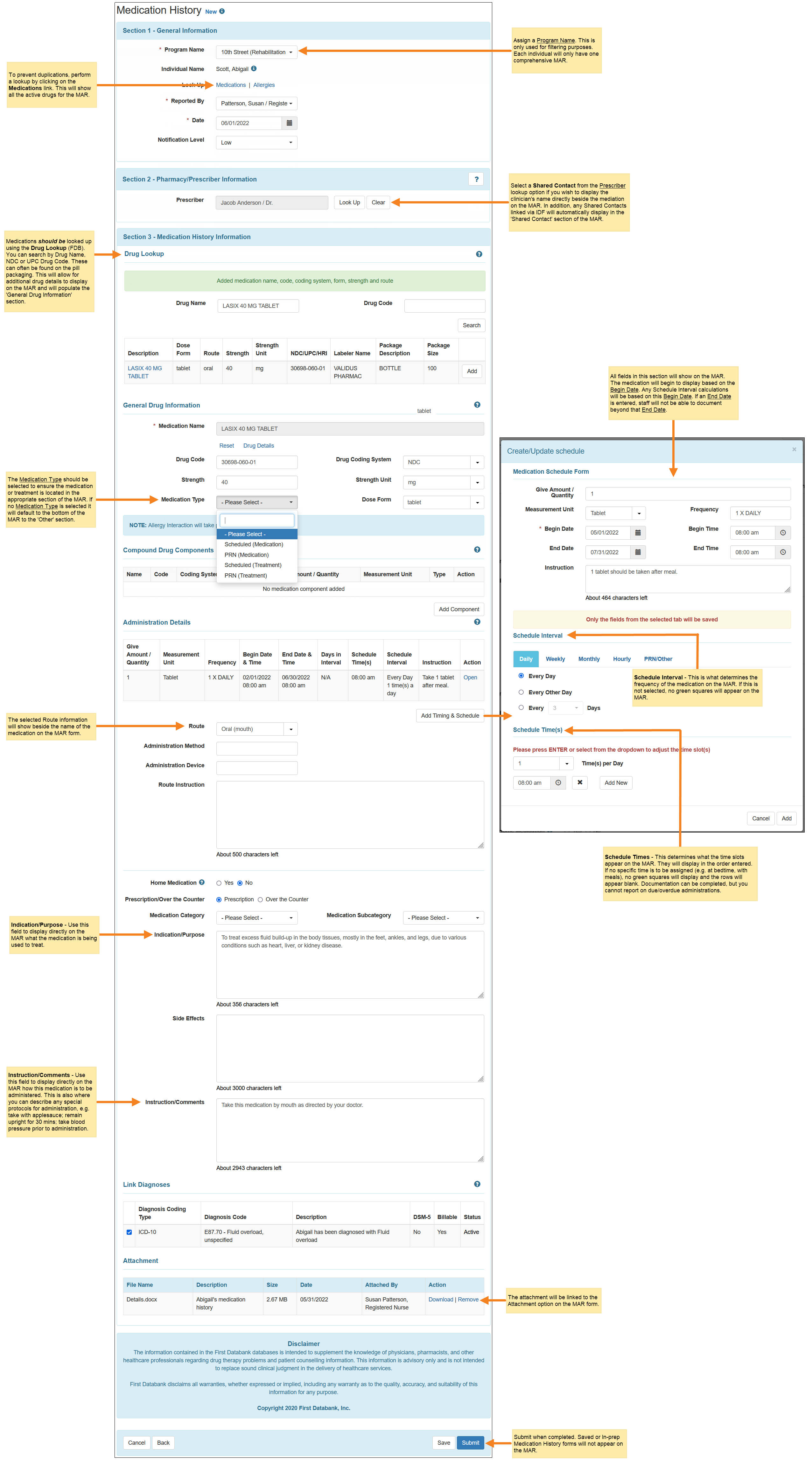 Medication History and MAR Mapping