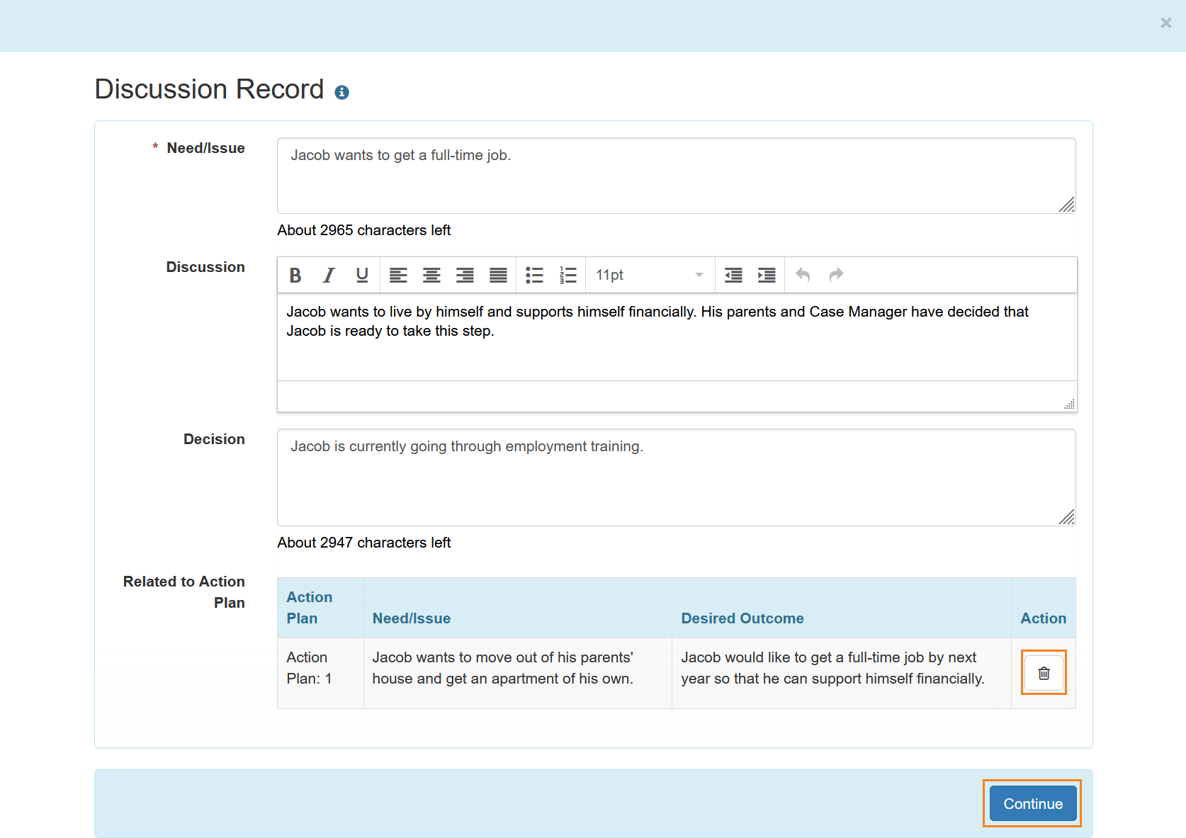 Create Individual Plan