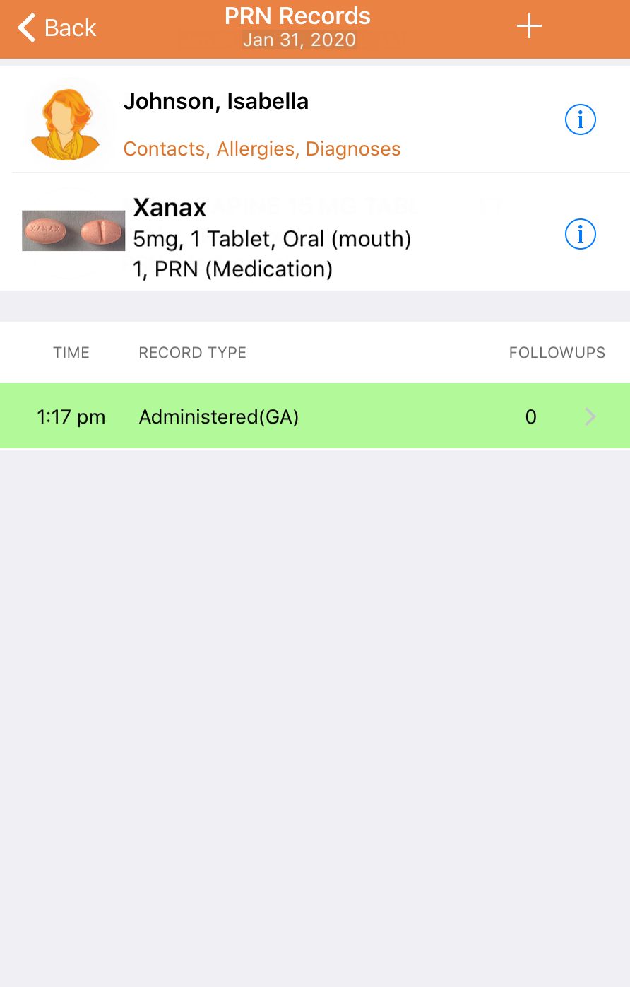 Administer PRN Medications in Apple Devices