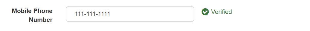 The image showing the Mobile Phone Number is verified.