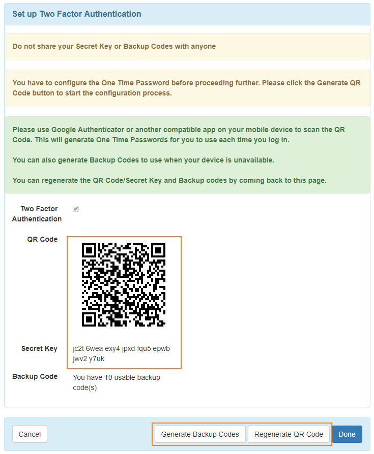2fa key generate Authentication Factor (2FA) Two