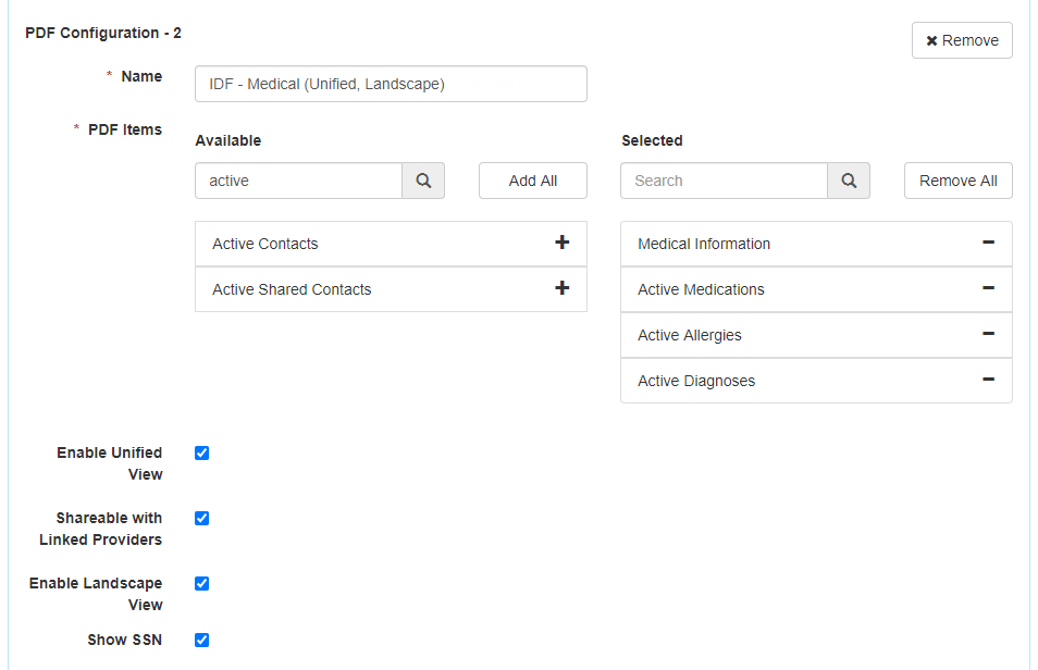 IDF Provider Configuration