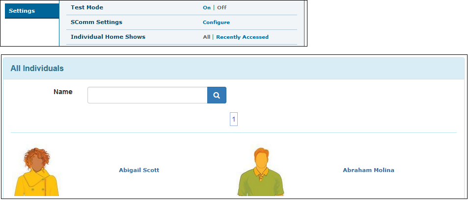 Screenshot of the All Individuals section of oversight IHP