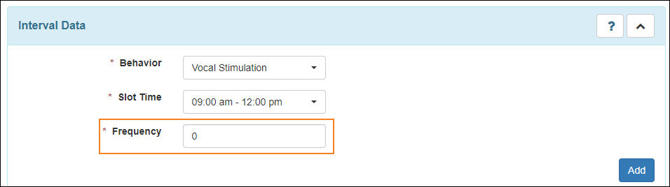 Screenshot showing the Zero Input in the Frequency field