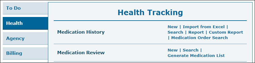 Screenshot showing the MH option in Health tab.