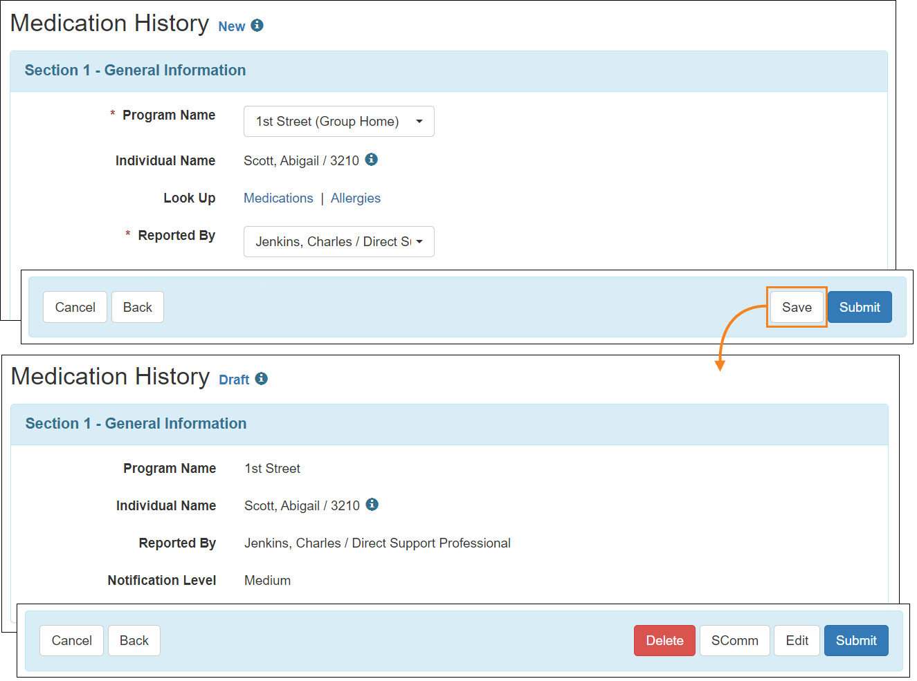 Screenshot showing the Error Message for keeping the New to Draft workflow.