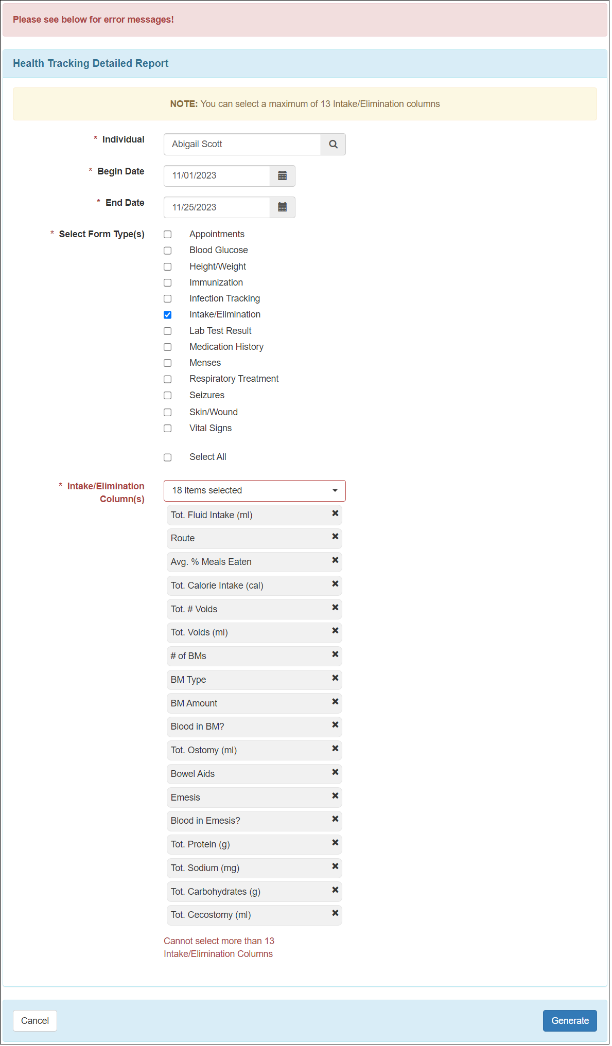 Screenshot showing the HT Detailed Report.