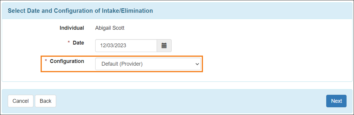 Screenshot showing the I/E default provider config pre-selected.
