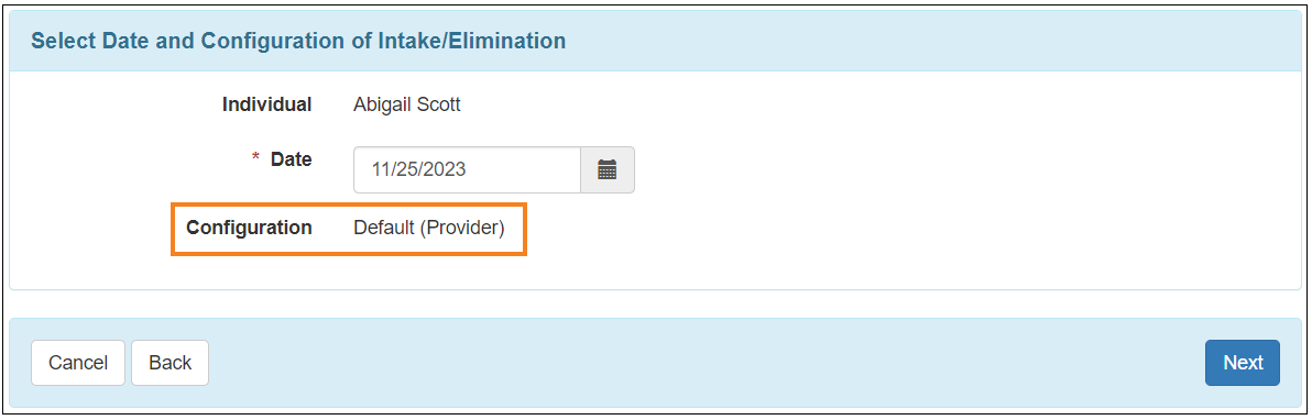 Screenshot showing the I/E provider configuration read-only mode.