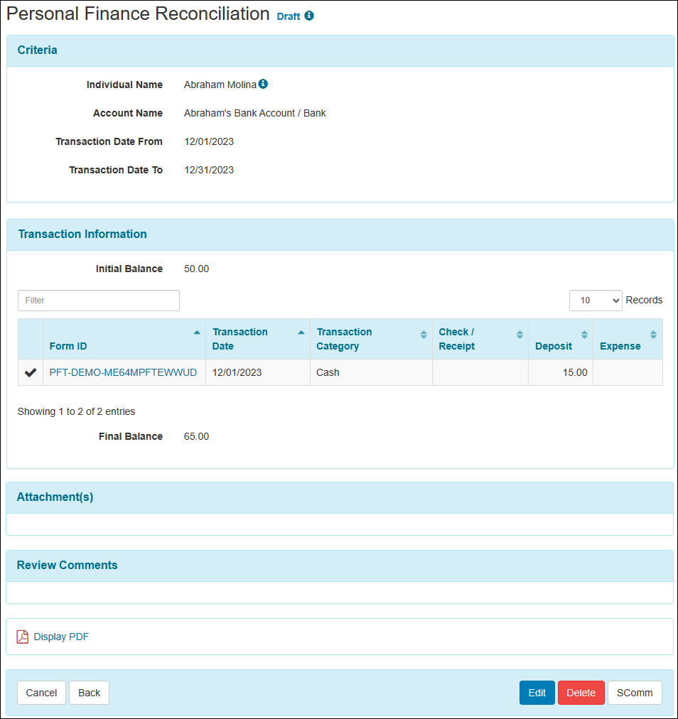 Screenshot showing the Event Information page for Event Type Death.