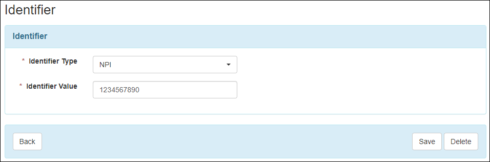 Screenshot of the Identifier page.