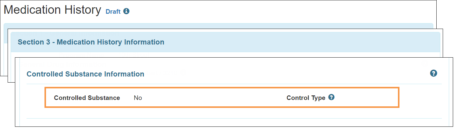 Screenshot showing the Controlled Substance in editable MH.