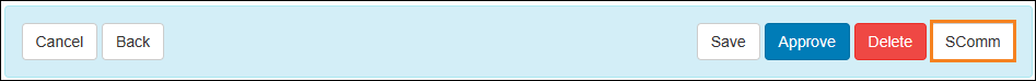 Screenshot showing SComm button