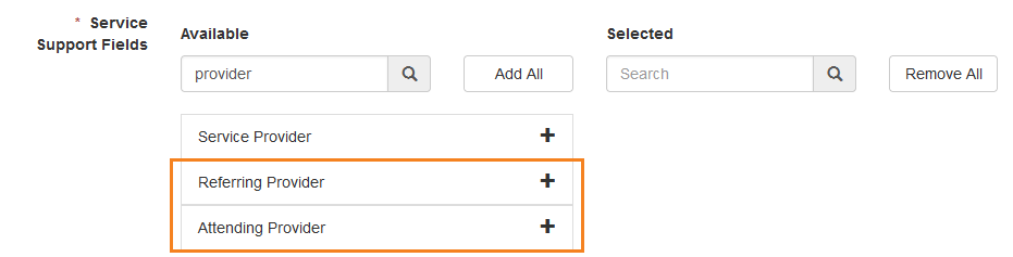 Screenshot showing Referring Provider and Attending Provider options in a Plan Template
