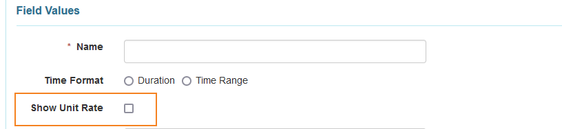 Screenshot showing the Show Unit Rate checkbox of a Case Note Template