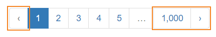 A screenshot of a module search result pagination options.