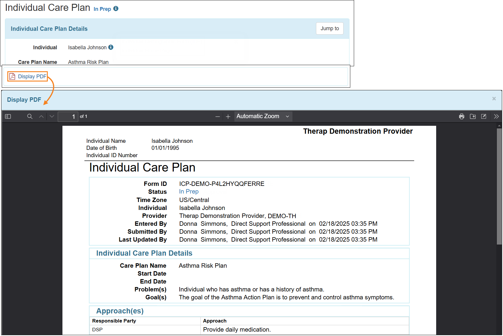 Screenshot showing the PDF viewer.