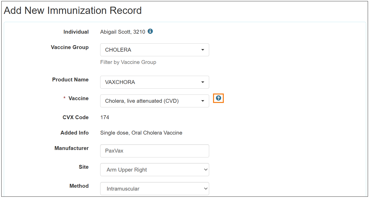 Screenshot showing the Help icon.