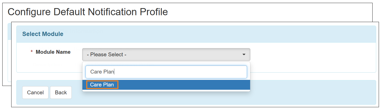 An image of the Configure Default Notification Profile page.