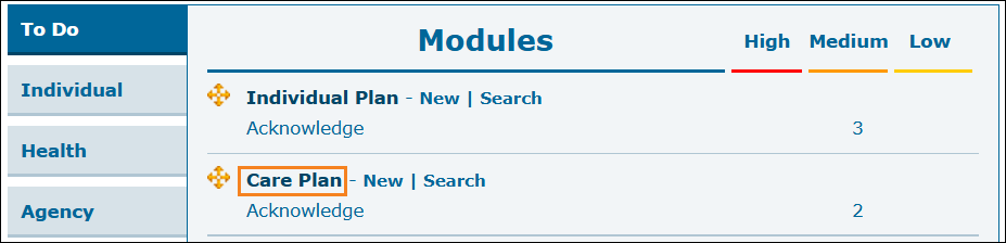 An image of the To Do tab.