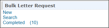 Screenshot showing the Bulk Letter Request section in the Oversight Dashboard.