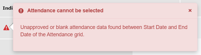The screenshot showing the blank data error message.