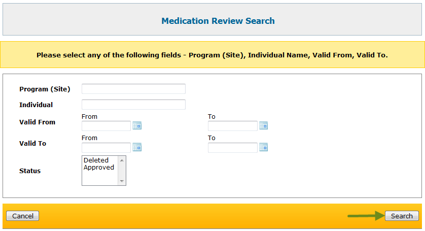search medication review forms