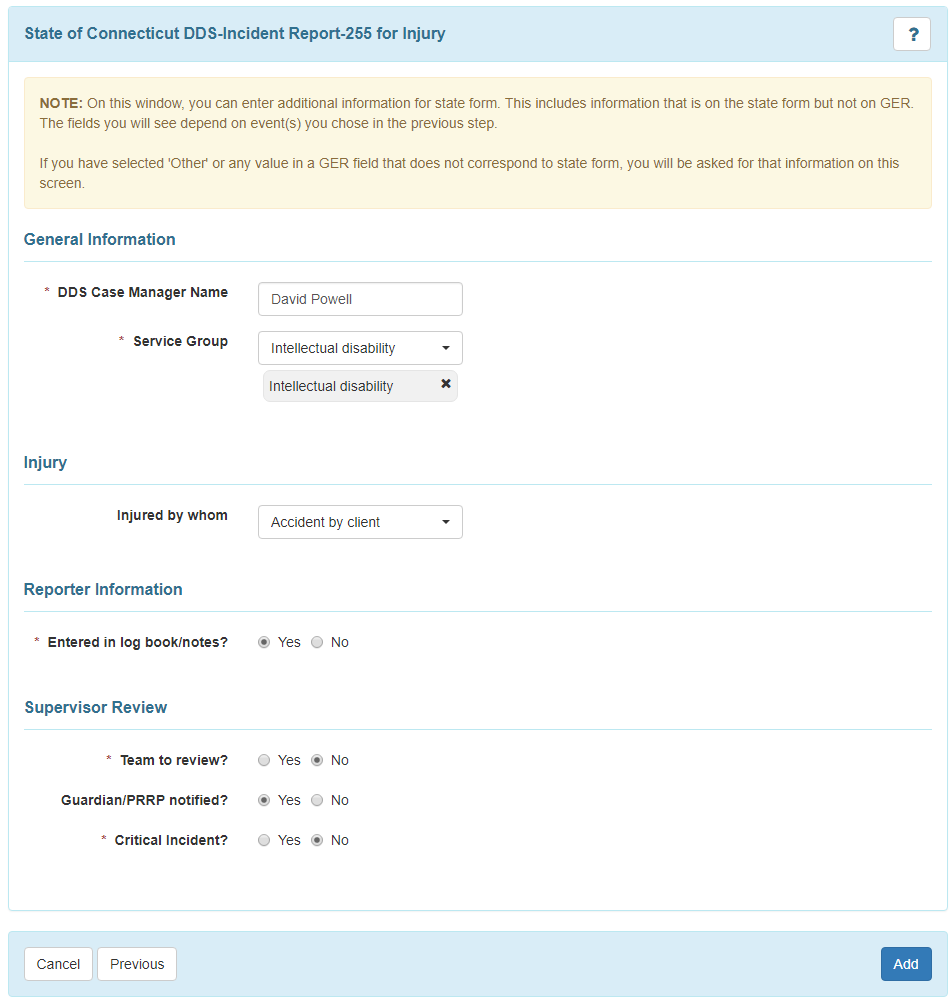 incident reporting state forms connecticut