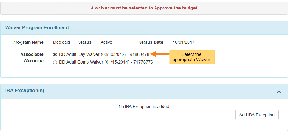 select budget waiver nebraska