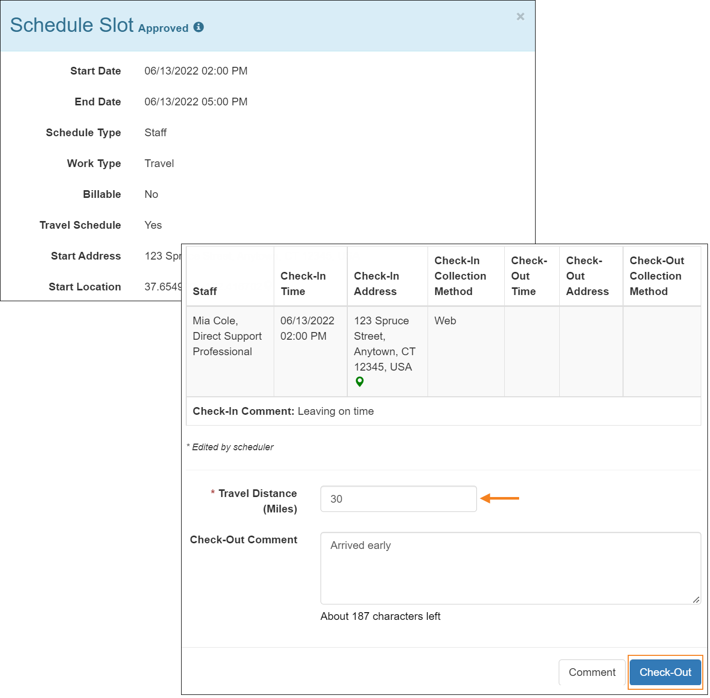 Create Check In Check Out And Self Check In For Staff Schedule