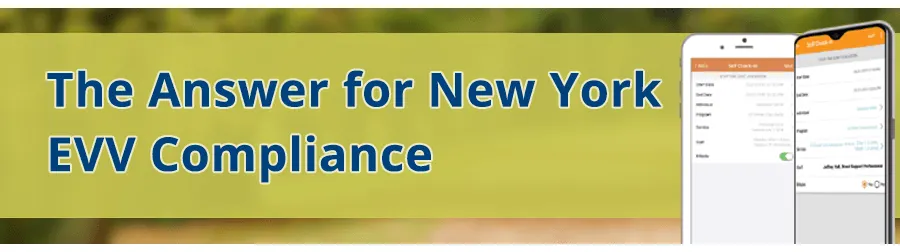 Therap Mobile App showing Therap’s The Answer for New York EVV Compliance Screen