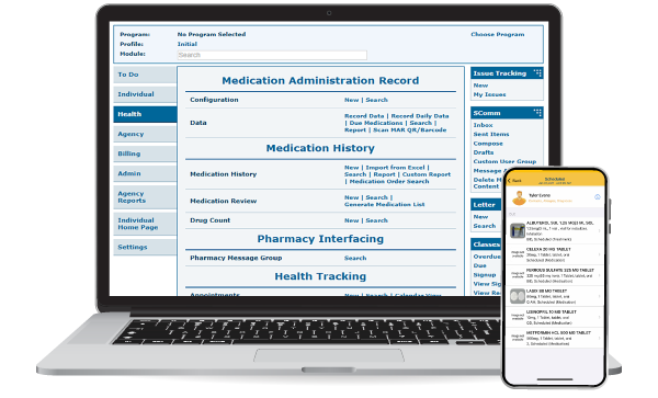 Therap App showing Therap's Comprehensive Electronic Health Records for Service Providers Screen
