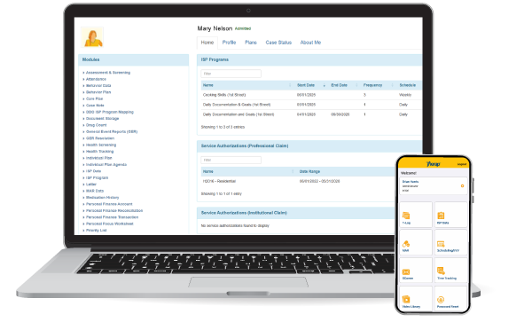 Therap App showing Therap's Comprehensive Documentation and Information Management System Screen