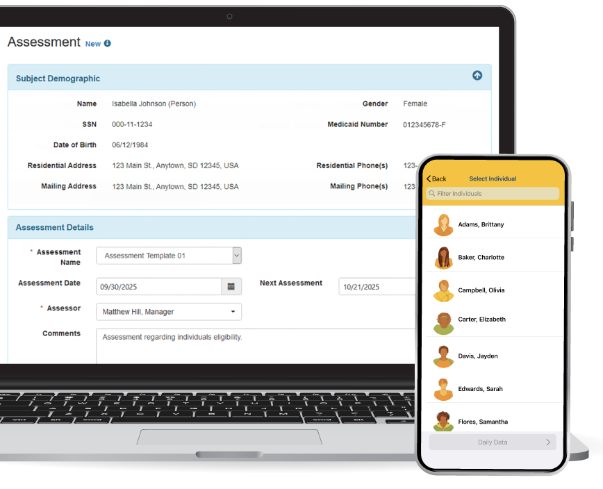 Therap App showing Therap's Information & Referral Management System Screen