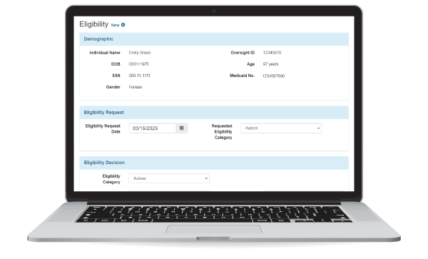 Therap App showing Therap's Intake & Eligibility Tools for Human Services Screen