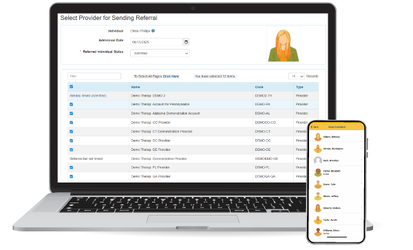 Therap App showing Therap's Software Solutions for Case Management & Care Coordination Screen