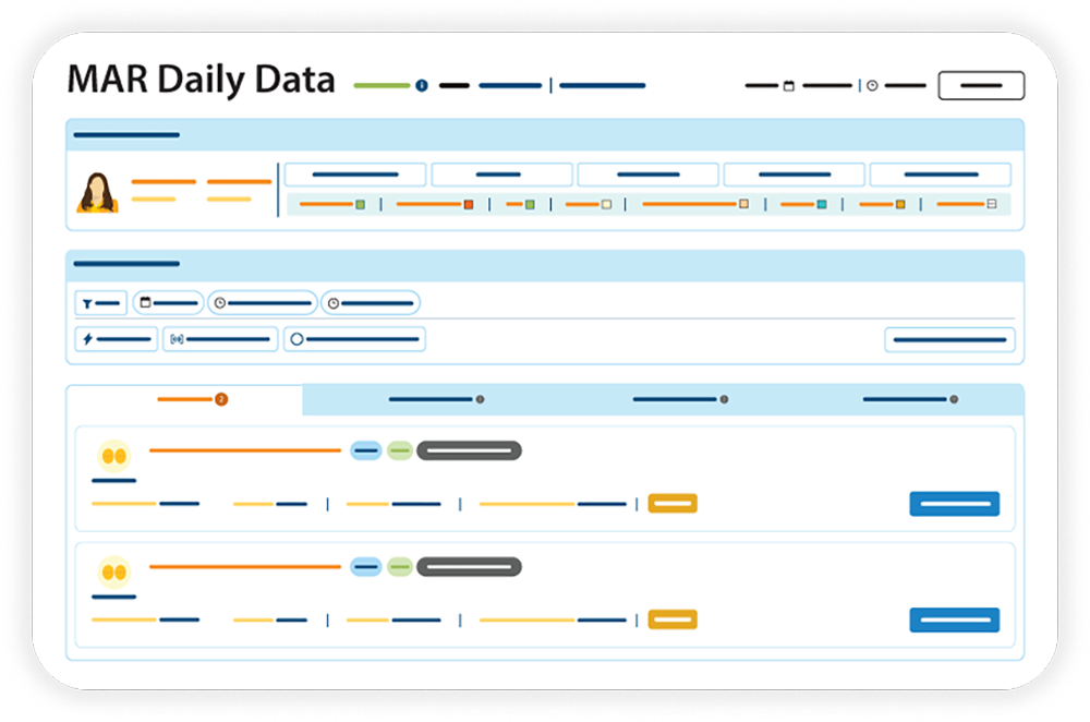 A stylized screenshot of Therap MAR Daily Data module