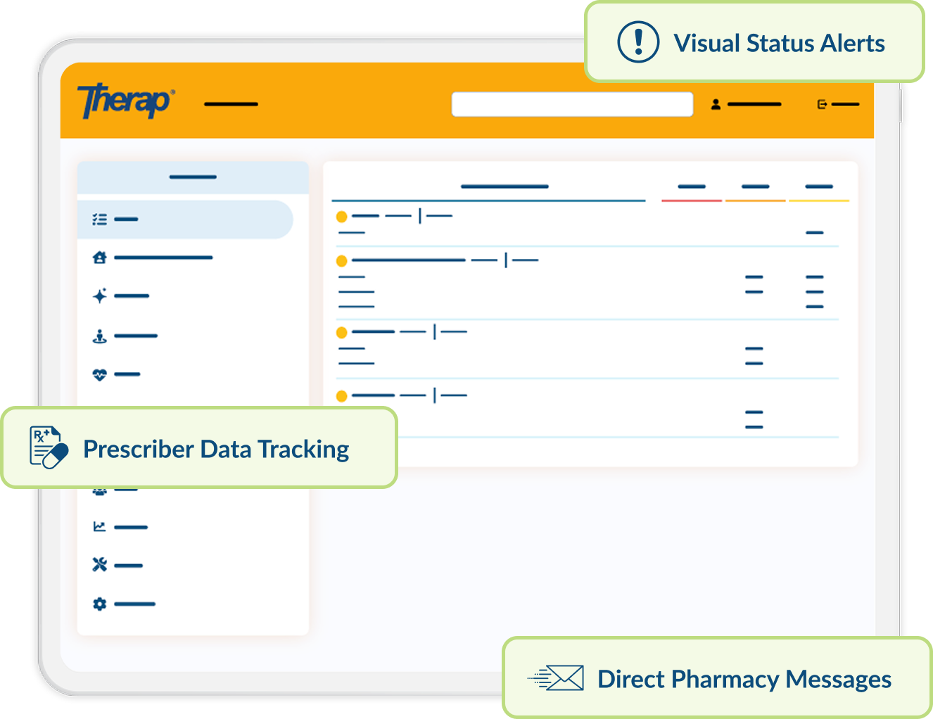 A stylized screenshot of Therap application home page