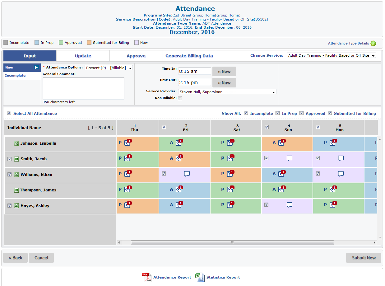 attendance therap