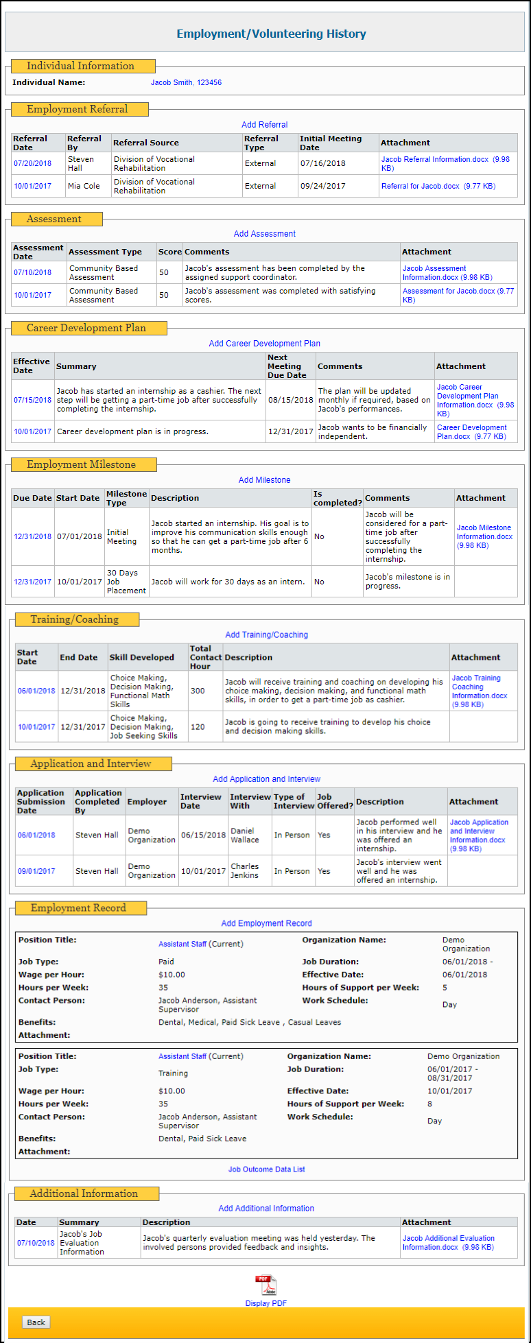 employment services and supports