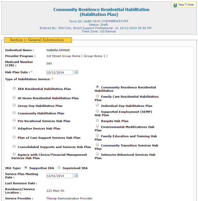 Writing individual service plans
