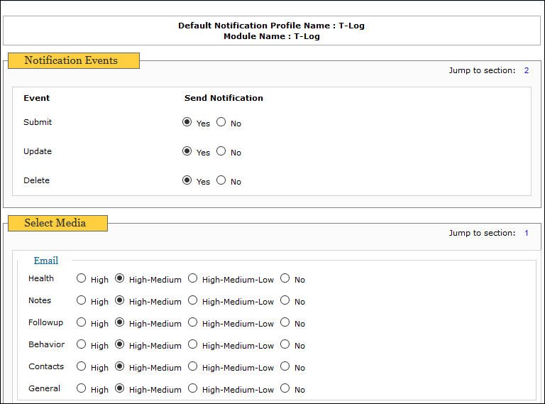 theraps t log module daily health log