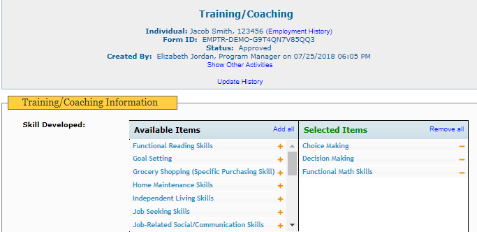 employment services and supports